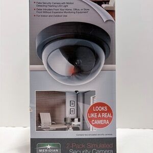 2-Pack Simulated Dome Fake Security Camera - Black